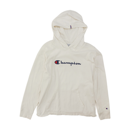 White Solid Hoodie Pullover