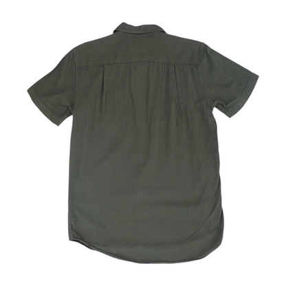 Charcoal Solid Short Sleeve Button Down