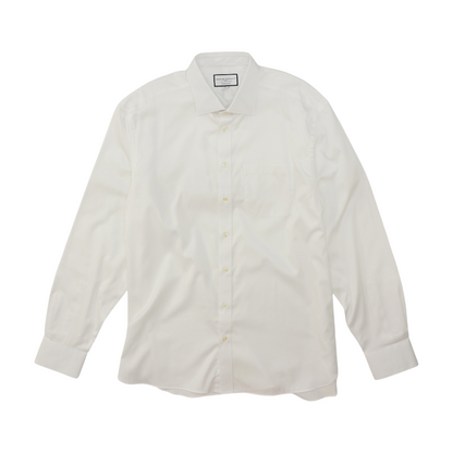 White Solid Long Sleeve Button Down