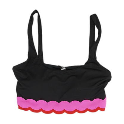 Black Color Block Swim Top