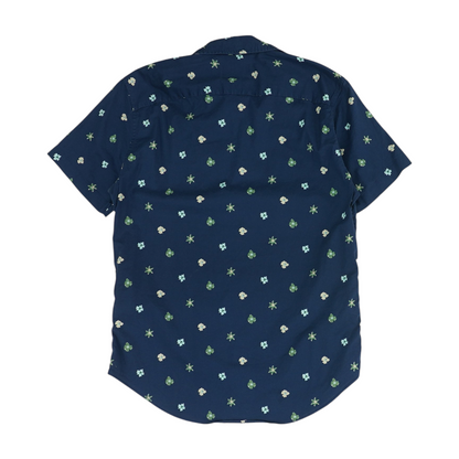 Navy Floral Short Sleeve Button Down