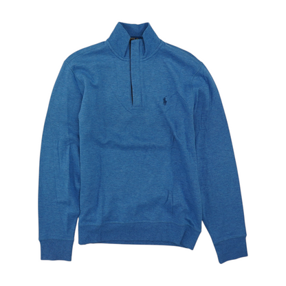 Blue Solid 1/4 Zip Pullover