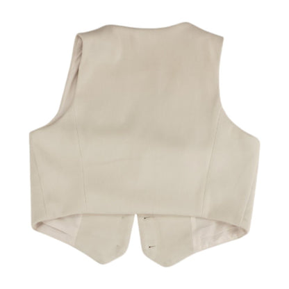 Beige Solid Suit Vest