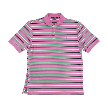 Pink Striped Short Sleeve Polo