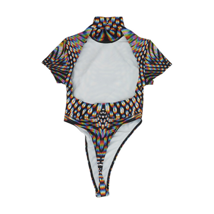 Multi Graphic Bodysuit Blouse