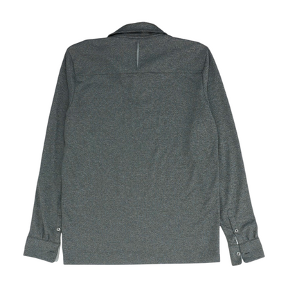 Gray Solid Long Sleeve Polo