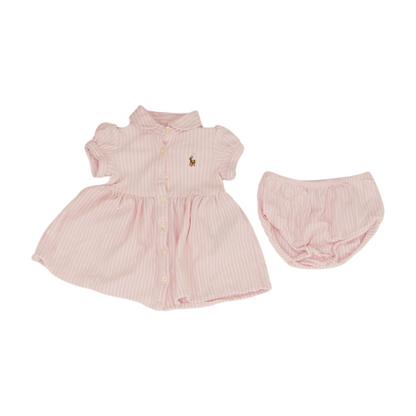 Pink Striped Short Sleeve Set