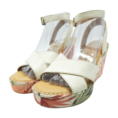 Beige Wedged Sandals