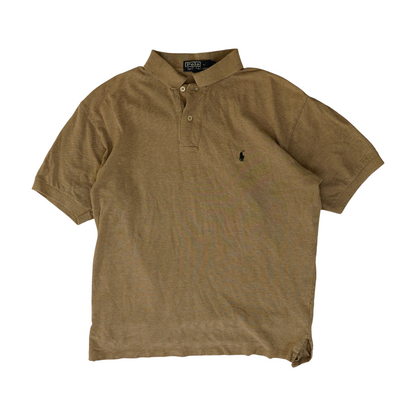 Tan Solid Short Sleeve Polo
