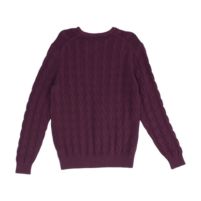 Burgundy Tall Solid Pullover Sweater