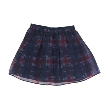 Navy Plaid Skirt