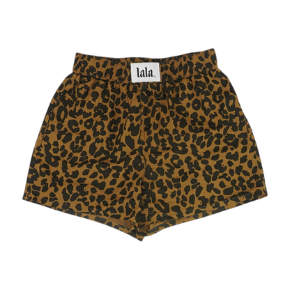 Brown Animal Print Active Shorts