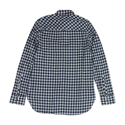 Navy Tall Check Button Down