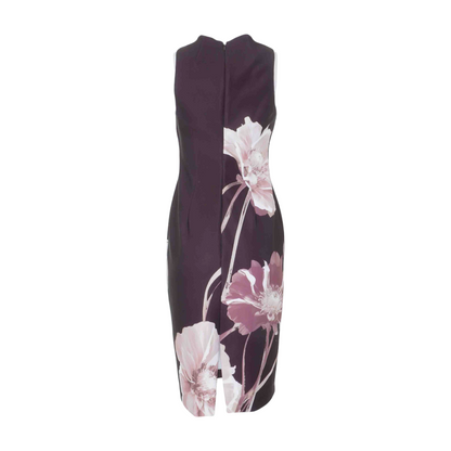 Purple Floral Midi Dress