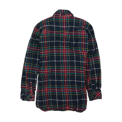 Navy Plus Size Plaid Flannel Button Down