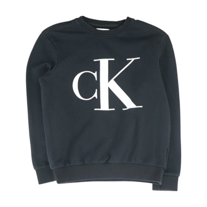 Black Solid Sweatshirt Pullover