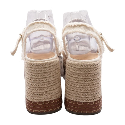Beige Wedged Sandals
