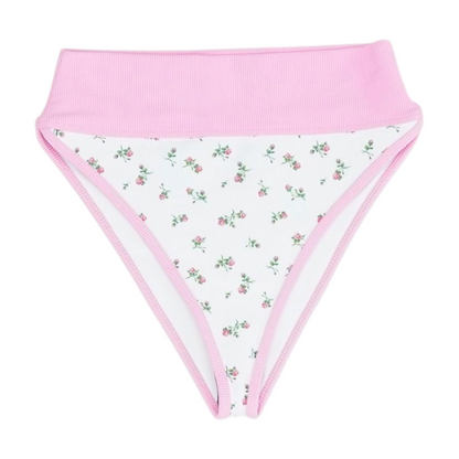 White Floral Swim Bottom