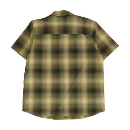 Olive Plaid Short Sleeve Button Down