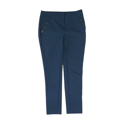 Blue Solid Dress Pants