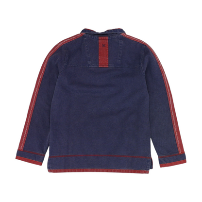 Blue Color Block 1/4 Zip Pullover