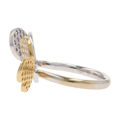 1 1/2 Ct 18K Two Tone Gold Open Double Butterfly Diamond Pave Cocktail Ring