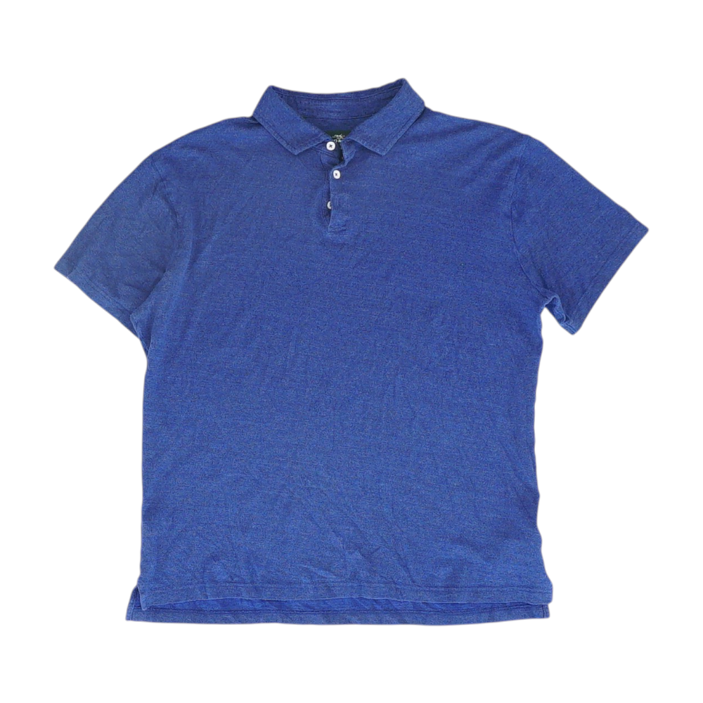 Blue Solid Short Sleeve Polo