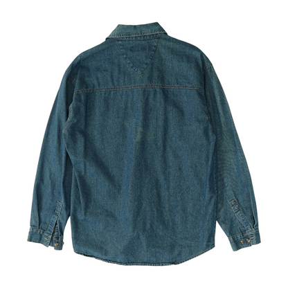 Navy Solid Long Sleeve Button Down