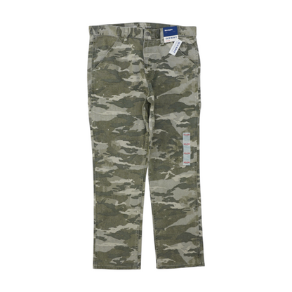 Green Camo Straight Pants
