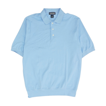 Blue Solid Short Sleeve Polo