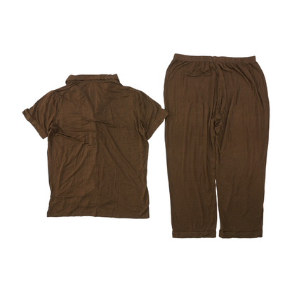 Brown Solid Pajama Set