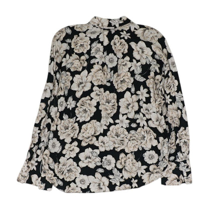 Black Floral Button Down