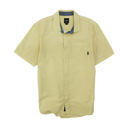 Yellow Solid Short Sleeve Button Down