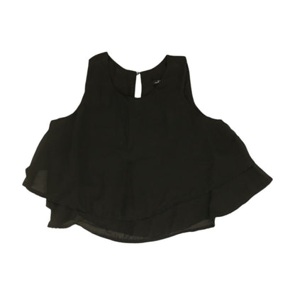 Black Solid Sleeveless Blouse
