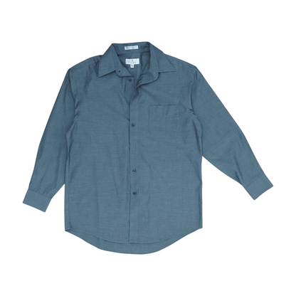 Gray Solid Long Sleeve Button Down