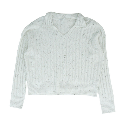 Ivory Polka Dot Pullover Sweater