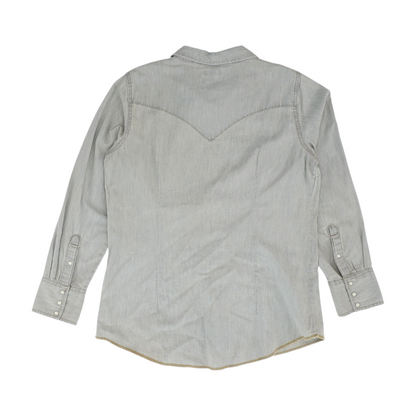 Gray Solid Long Sleeve Button Down