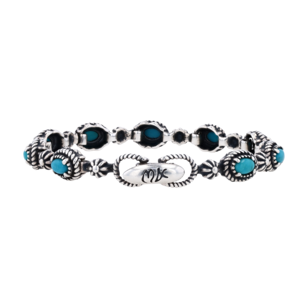 Sterling Silver Turquoise Tennis Bracelet
