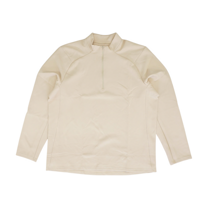 Beige Solid 1/4 Zip Pullover