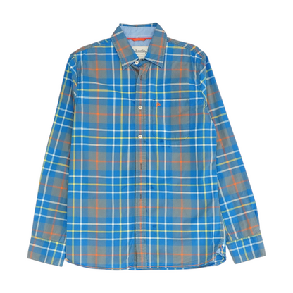 Blue Plaid Long Sleeve Button Down