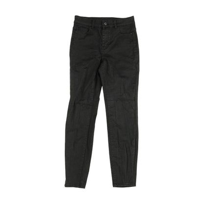 Black Solid High Rise Skinny Leg Jeans