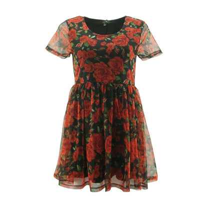 Black Floral Mini Dress