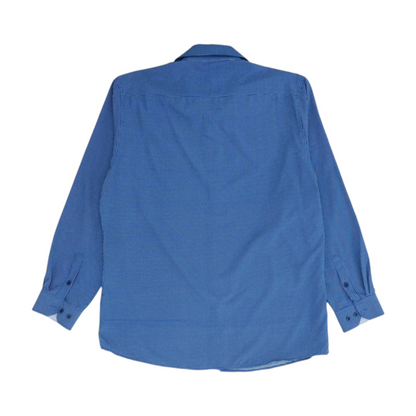 Blue Abstract Long Sleeve Button Down