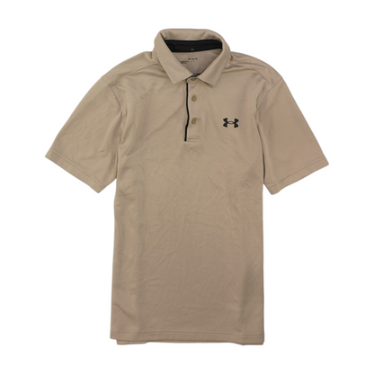 Tan Solid Short Sleeve Polo