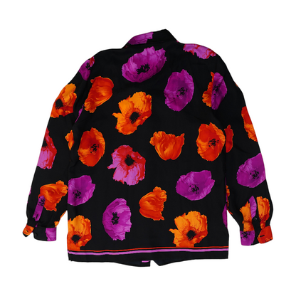 Black Floral Button Down