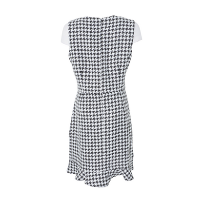 Black Houndstooth Midi Dress