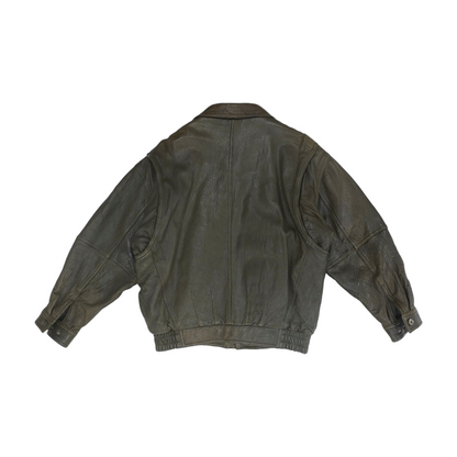 Brown Solid Leather Jacket