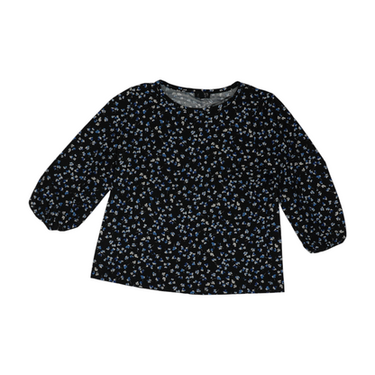 Black Petite Floral Blouse
