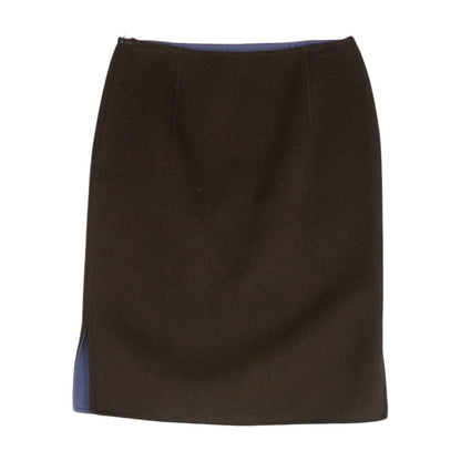Brown Solid Midi Skirt