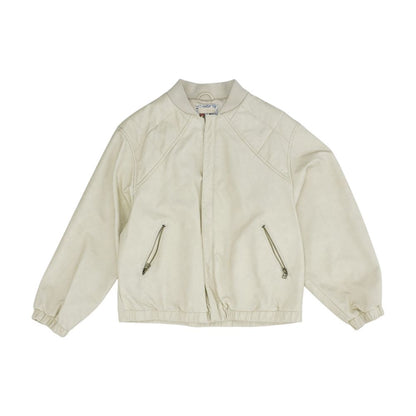 Beige Bomber Jacket